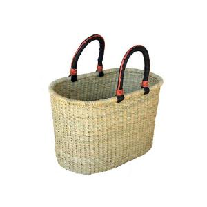 African Market Oval Basket With Handles
