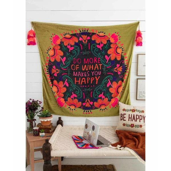 Do More Happy Tapestry Blanket